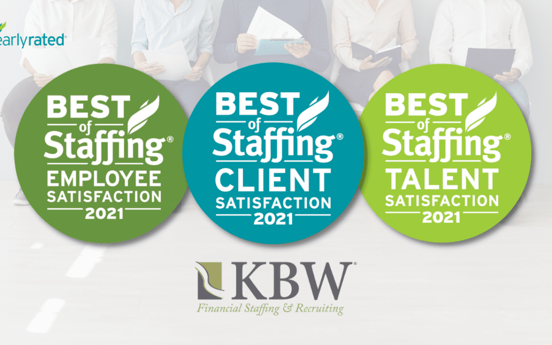 KBW Financial Staffing & Recruiting Wins ClearlyRated’s 2021 Best of Staffing Client, Employee, and Talent Awards for Service Excellence